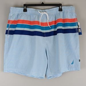Nautica Men 2X Swim Trunks Performance Swim  Bright White